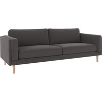 Sofa Braden 3-Sitzer, Beine Weiß pigmentiert, Bezug Rita Dunkelgrau