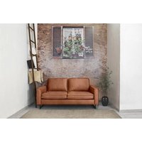 2-Sitzer Leder-Mix Sofa Braun 166 cm breit KENTUCKY