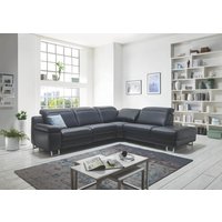 Sofa Leder Schwarz L-Form 296 x 261 cm Bridge von Hukla