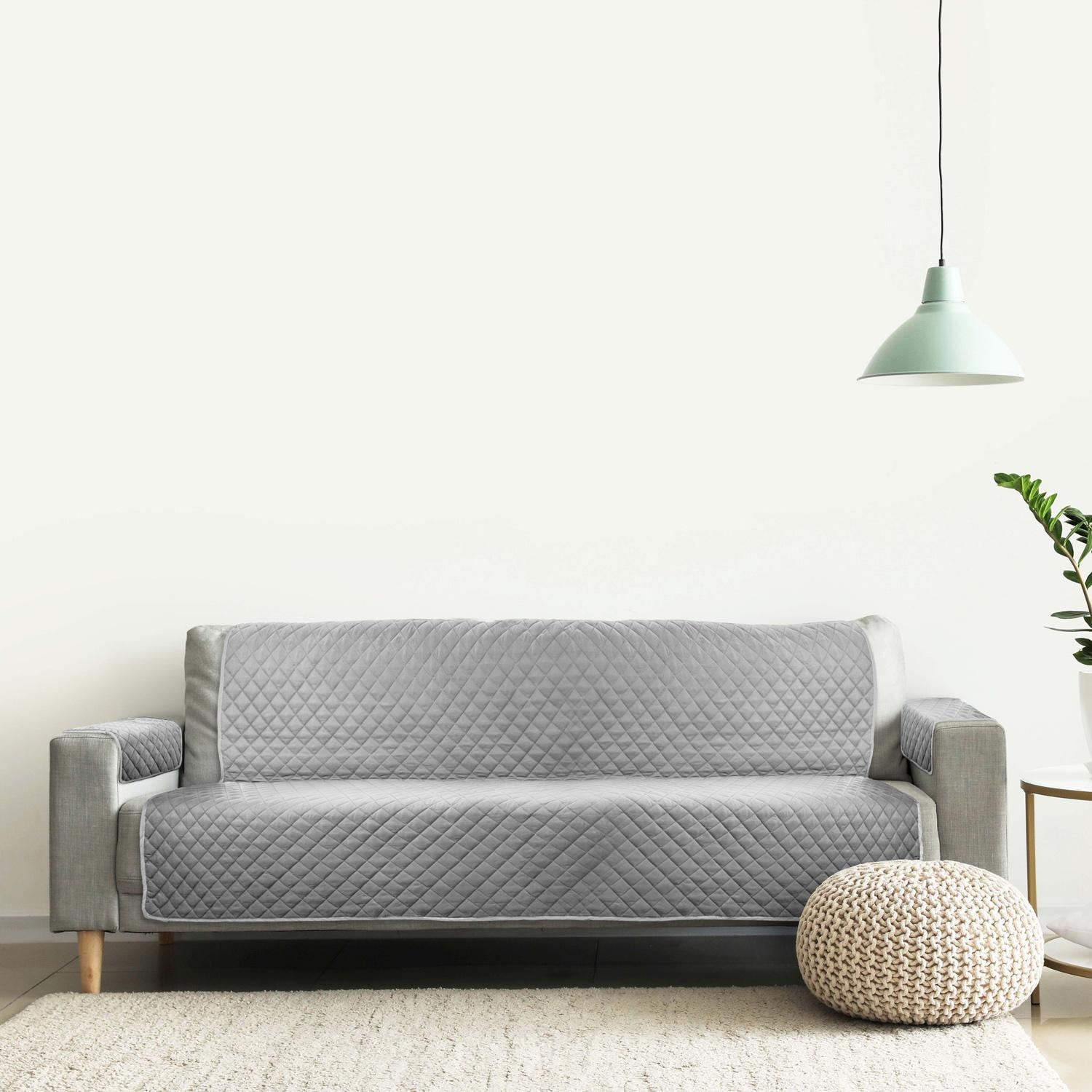 Sofaschoner Dreisitzer grau / anthrazit 160 x 191 cm + 2 x 50 x 55 cm Sofaschoner Dreisitzer grau / anthrazit 160 x 191 cm + 2 x 50 x 55 cm