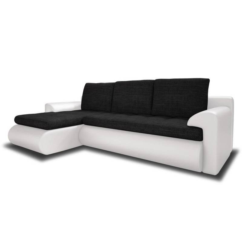 Sofnet ECKSOFA Weiß, Schwarz