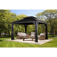 Sojag Pavillon Messina anthrazit Metall B/H/L: ca. 363x292x298 cm von Sojag