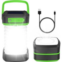 Solar Campinglampe, Wiederaufladbare Campinglampe Faltbare Campinglampe LED Camping Laterne 3 Beleuchtungsmodi IP44 Wasserdichte Beleuchtung