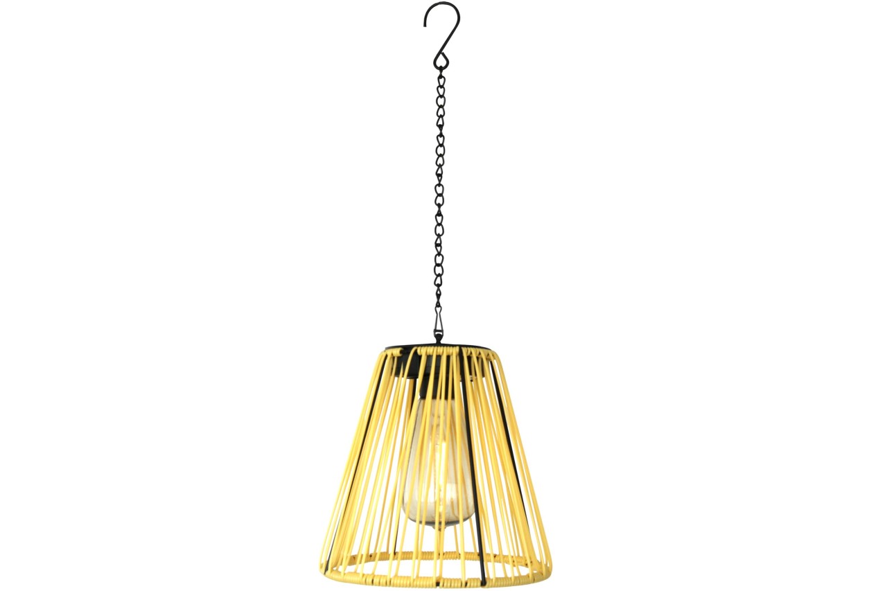 Solar LED Hängeleuchte Gelb Ø 18 x H 18,5 cm Garten Lampe wetterfest