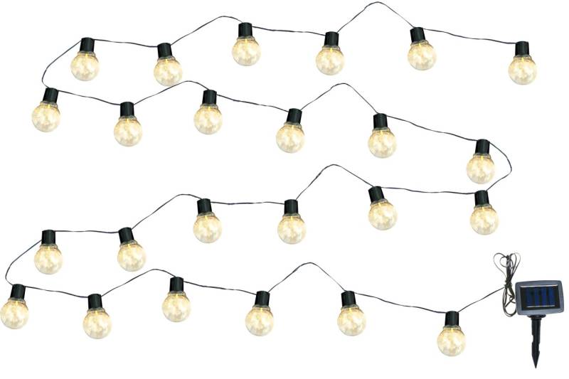 Solar Lichterkette 24 LED Glühbirnen warmweiß 6,60 m Länge Party Girlande