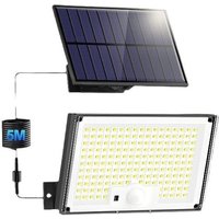 Solarleuchte Außen Bewegungsmelder, IP65 Wasserdicht Außen Solarleuchte Solar Außenbeleuchtung LED Strahler mit Kabel für Garten Garage
