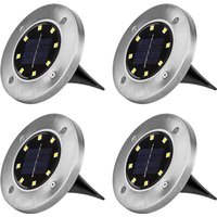 Solarleuchten für Garten Solarlampe Gartenlampe Warmweiß Tischlampe mit 8LEDs LED Stehlampe Outdoor Garten IP65 4er im Set