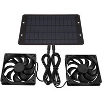 Solarventilator-Set, 10 W Solar-Gewächshausventilator, tragbarer Doppel-Solarventilator für Dachboden, Gewächshaus, Hühnerstall, Tierstall,