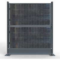 Solarzaun Breite 1750mm Zum Aufdübeln RAL 6005 Moosgrün mit Abdeckblech