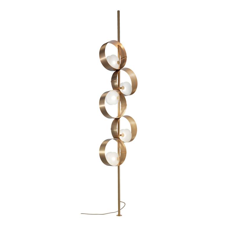Sound STL5 Stehleuchte, H: 225 cm, 5-flammig, Gold gebürstet, Retrofit