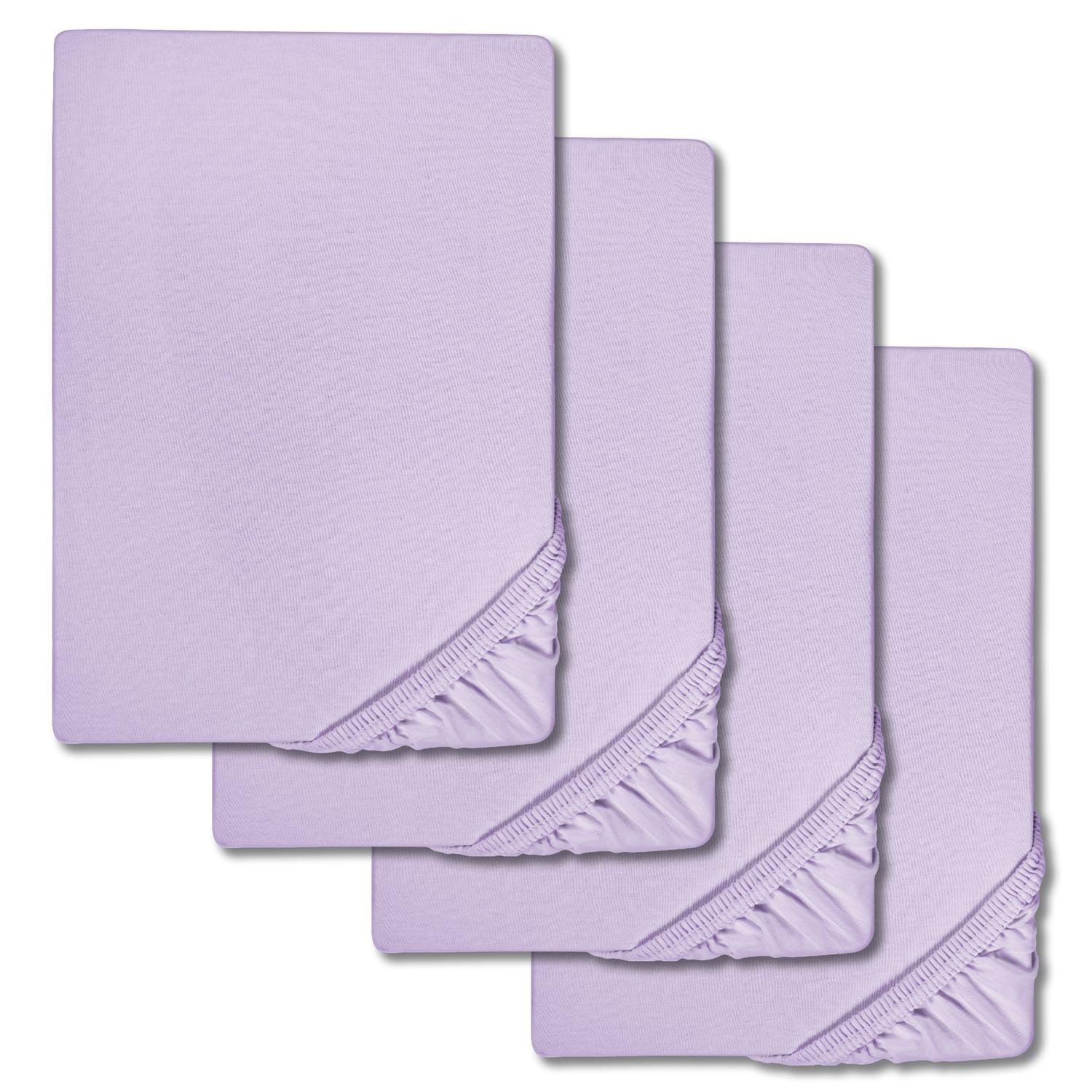 Spannbettlaken Microfaser Interlock-Jersey flieder 90 x 190 - 100 x 200 cm 180 x 200 - 200 x 200 cm im 4er-Pack Spannbettlaken Microfaser Interlock-Jersey flieder 90 x 190 - 100 x 200 cm 180 x 200 - 200 x 200 cm im 4er-Pack