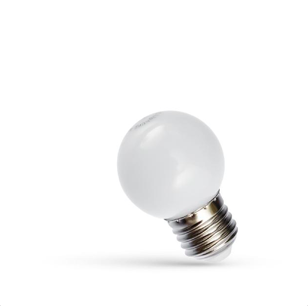 SpectrumLED® LED Glühbirne, Leuchtmittel E27 farbig froh 1W = 2 Watt 40 Lumen WEISS  Winkel 270º Länge 70 mm