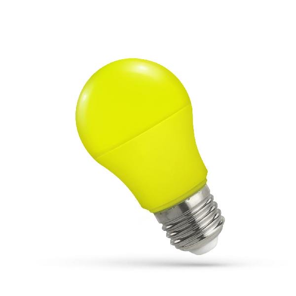 SpectrumLED® Birne Gelb, Leuchtmittel E27 farbig froh 5W Lichtfarbe GELB Winkel 270º Länge 92 mm
