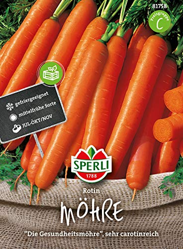 Sperli Premium Möhren Samen Rotin | Die Gesundheitsmöhre carotinreich | Karotten Samen für ca. 750 Möhren von TOM-GARTEN