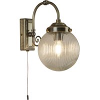 Spiegelleuchte mit Schalter IP44 E14 in Messing antik von Searchlight
