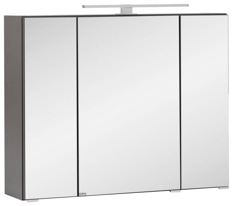 Spiegelschrank Kopenhagen mit LED 3-türig ca.80x64cm Graphit