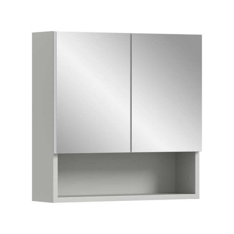 Spiegelschrank m. 2 Türen 55 cm x 55 cm x 17 cm Hellgrau-Grau von xonox.home