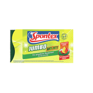 Spontex Jumbo Anti-Fett Topfreiniger, Vliesschwamm aus fettabweisenden Fasern, 1 Packung = 1 Stück