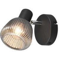 Spot 1x E14 Metall Matt Chrom bedampft 1 Stück Metall / Glas Schwarz