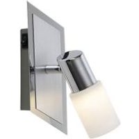 Spot 1x4,3W Aluminium gebürstet 1 Stück Aluminium / Glas Hellgrau, Weiß