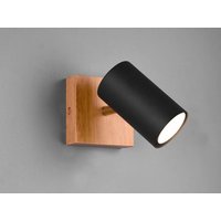 Spot 1xGU10 Holz / Schwarz Matt 1 Stück Metall Hellbraun