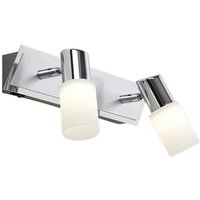 Spot 2- flammig Aluminium gebürstet 1 Stück Aluminium / Glas Hellgrau, Weiß
