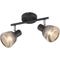 Spot 2x E14 Metall Matt Chrom bedampft 1 Stück Metall / Glas Schwarz