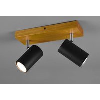Spot 2xGU10 Holz / Schwarz Matt 1 Stück Metall Hellbraun