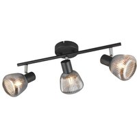 Spot 3x E14  Matt / Chrom bedampft 1 Stück Metall / Glas Schwarz