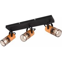 Spot 3xE14 Holz / Metall 1 Stück Schwarz, Hellbraun