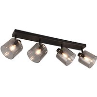 Spot 4xE14 Metall Schwarz Matt / Glas Smoke