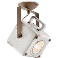 Spot Lampe Wand Metall Keramik E27 verstellbar eckig Spot Lampe Wand Metall Keramik E27 verstellbar eckig von Ferroluce