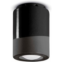 Spot Leuchte Decke Keramik E14 Ø 8,5 cm Aufputz Schwarz von Ferroluce