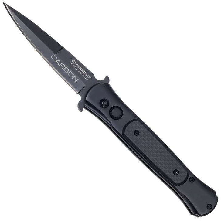 Springmesser BlackField Carbon einseitig geschliffene Klinge Dolch-förmig von BlackField