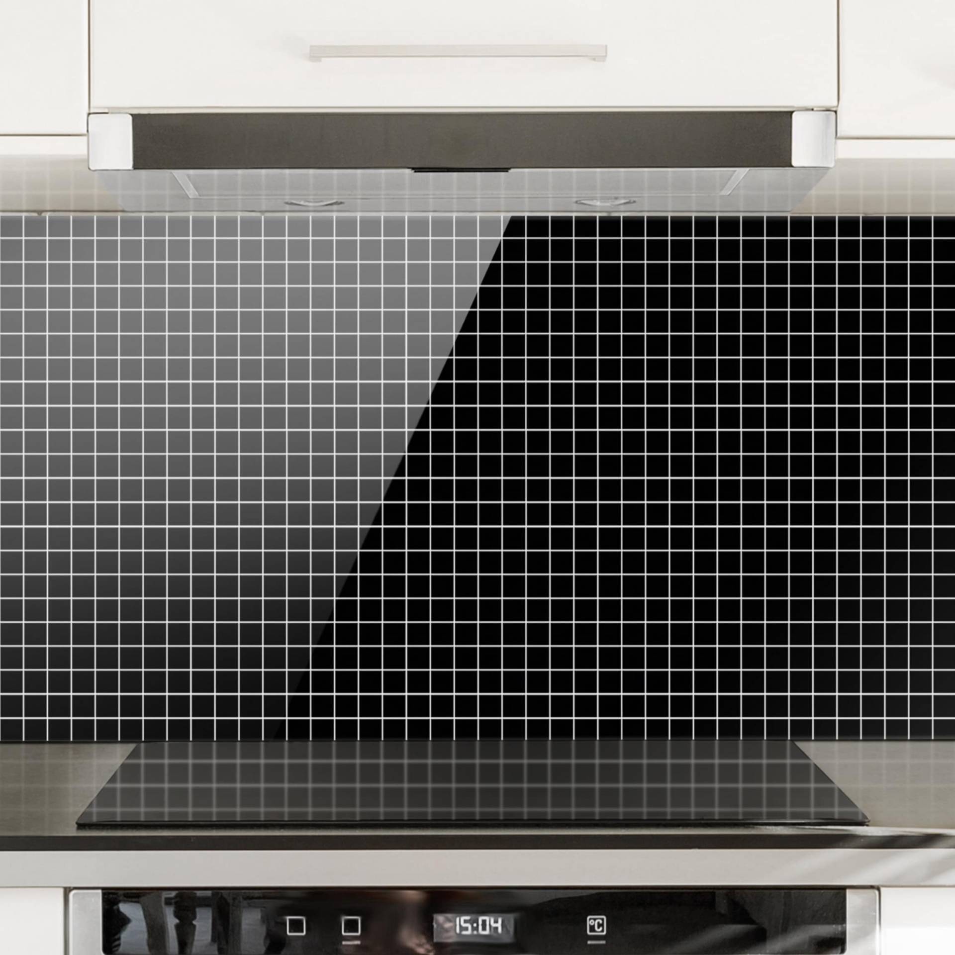 Spritzschutz Mosaikfliesen Schwarz Matt