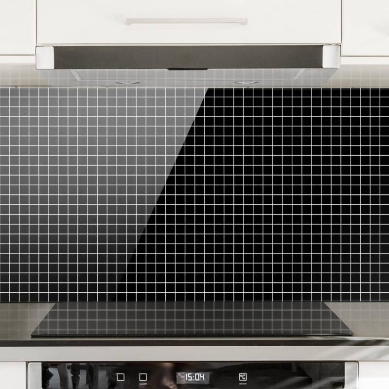 Spritzschutz Mosaikfliesen Schwarz Matt