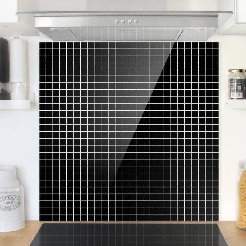 Spritzschutz Mosaikfliesen Schwarz Matt
