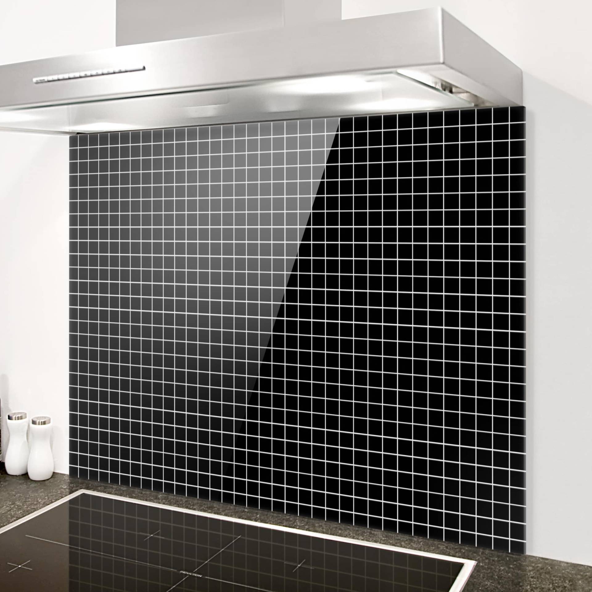 Spritzschutz Mosaikfliesen Schwarz Matt