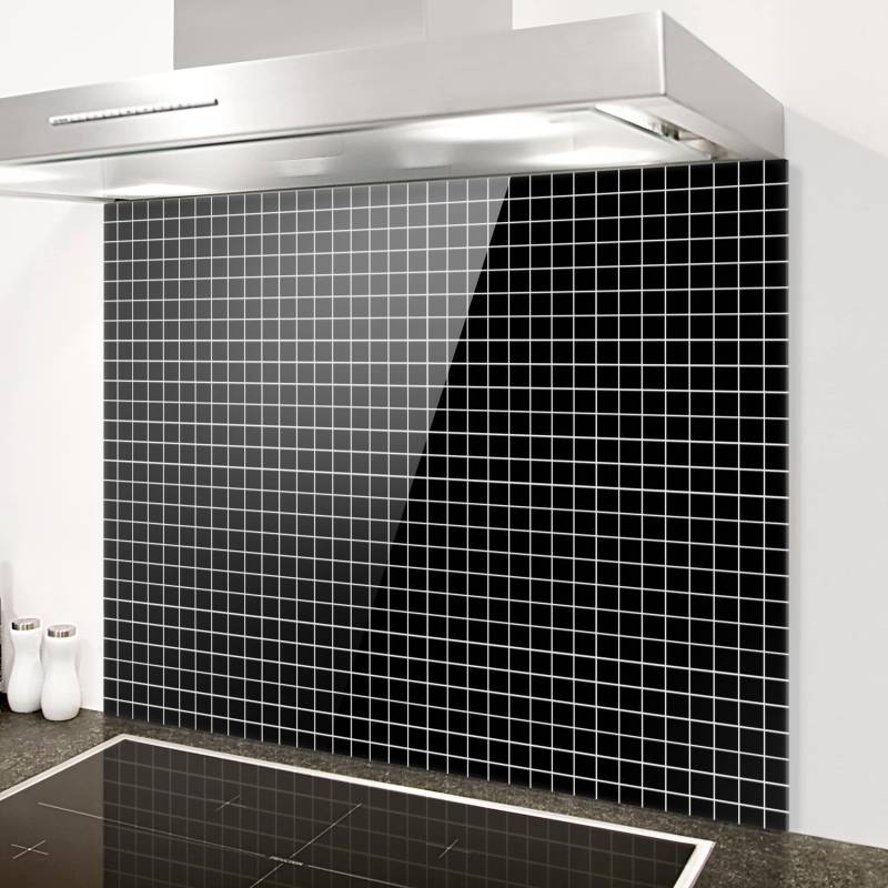 Spritzschutz Mosaikfliesen Schwarz Matt