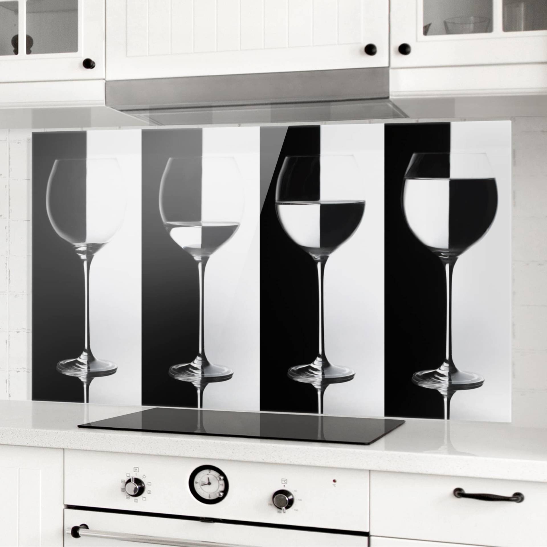 Spritzschutz Weingläser Schwarz&Weiß
