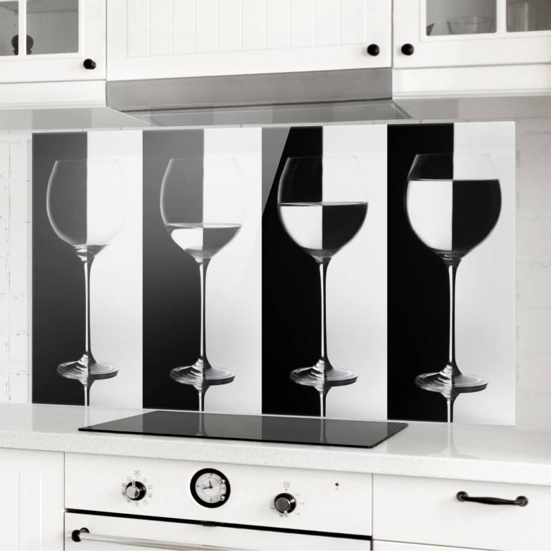 Spritzschutz Weingläser Schwarz&Weiß
