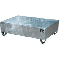 Bauer® Auffangwanne aus Stahl, HxBxT 360 x 800 x 1.200 mm, ohne Gitterrost, 2x 200 l, feuerverzinkt von Bauer®