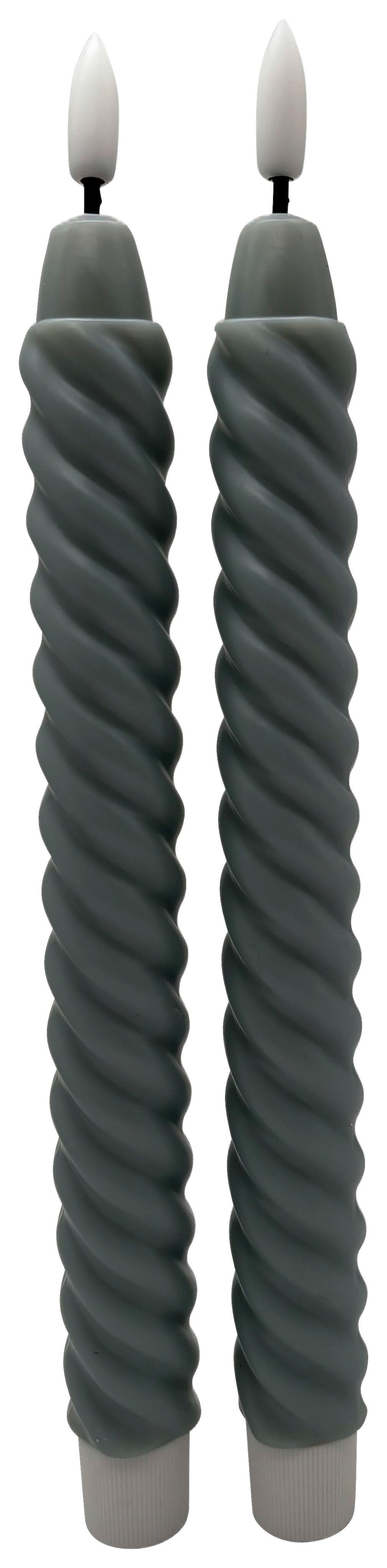 Stabkerze Twist Graublau, 2er Set Stabkerze Twist Graublau, 2er Set