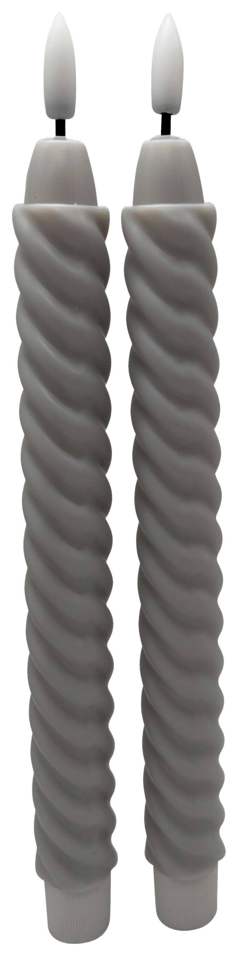 Stabkerze Twist Hellgrau, 2er Set Stabkerze Twist Hellgrau, 2er Set