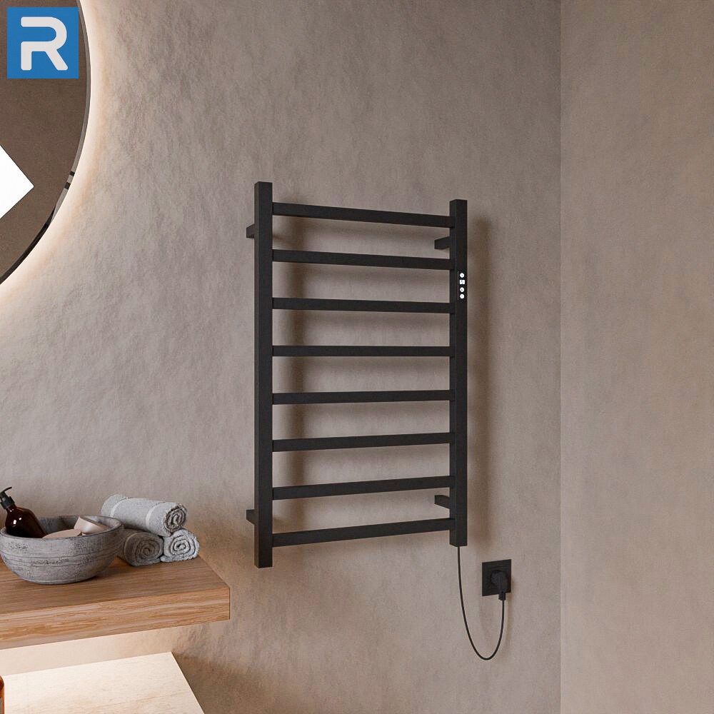 Standard Trockenheizkörper Badheizkörper elektrisch eckige Rohre schwarz matt 50 x 80 cm Standard Trockenheizkörper Badheizkörper elektrisch eckige Rohre schwarz matt 50 x 80 cm