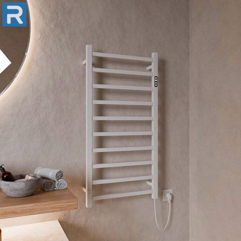 Standard Trockenheizkörper Badheizkörper elektrisch eckige Rohre weiss glänzend 50 x 100 cm
