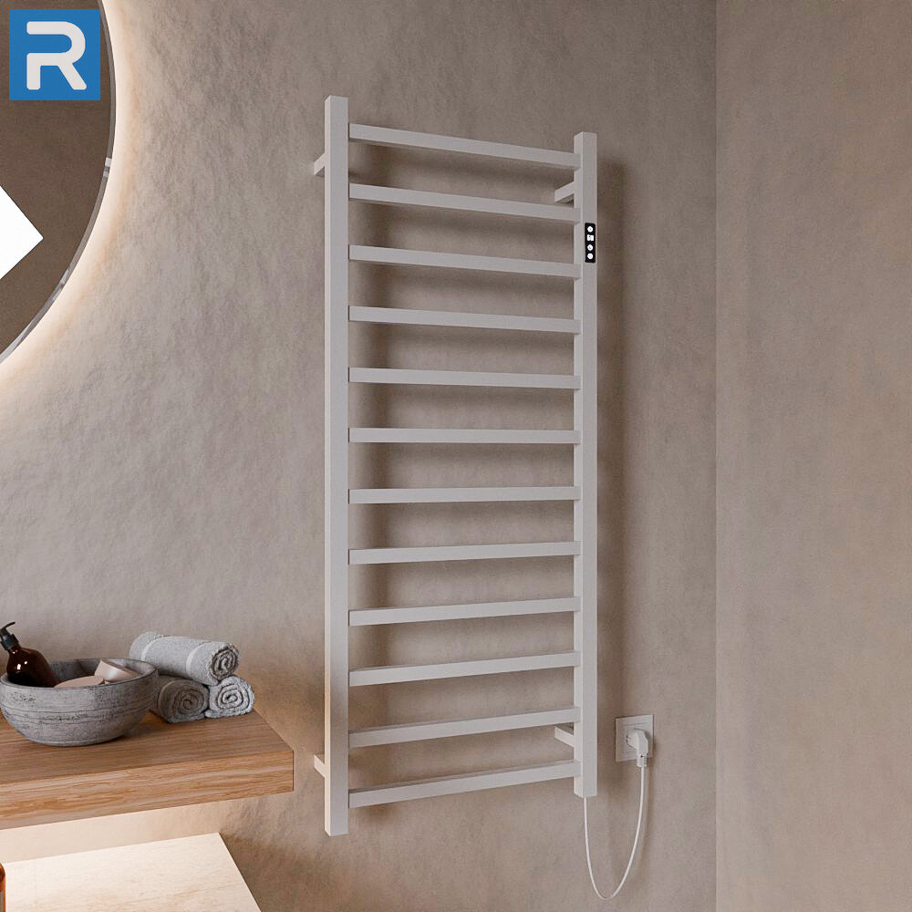 Standard Trockenheizkörper Badheizkörper elektrisch eckige Rohre weiss glänzend 50 x 120 cm
