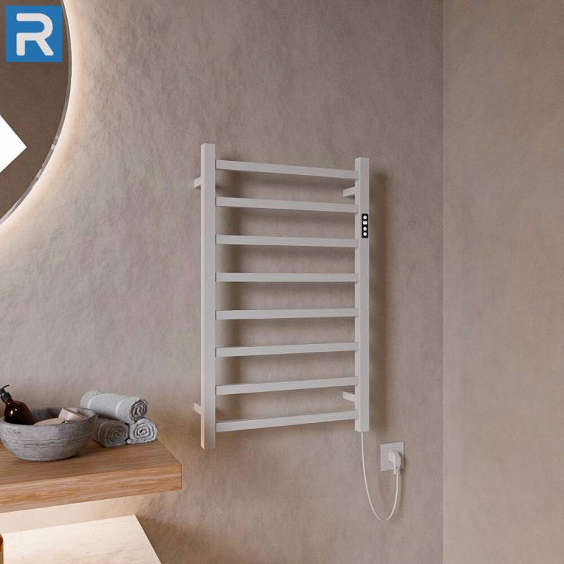 Standard Trockenheizkörper Badheizkörper elektrisch eckige Rohre weiss glänzend 50 x 80 cm