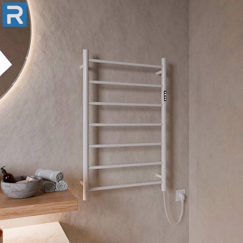 Standard Trockenheizkörper Badheizkörper elektrisch runde Rohre weiss glänzend 60 x 100 cm