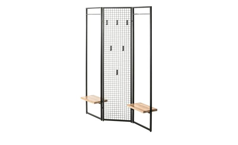 Standgarderobe  Reggio ¦ schwarz ¦ Metall,Holzwerkstoff ¦ Maße (cm): B: 133 H: 175 T: 24.0 Garderoben & Kleiderstangen > Garderobenständer - Höffner